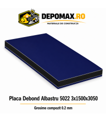 Placa BOND albastru 5022 3mm, 1500x3050mm, aluminiu 0.2mm